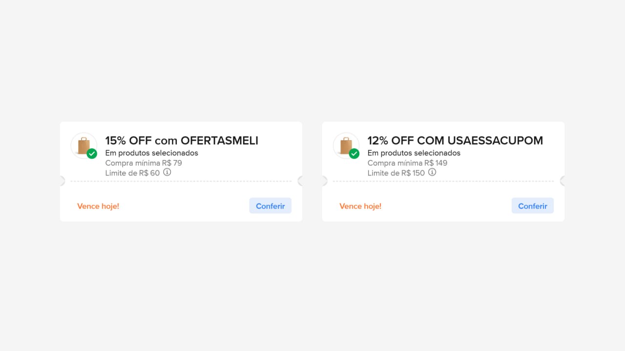 Cupons Mercado Livre - 12% a 15% OFF