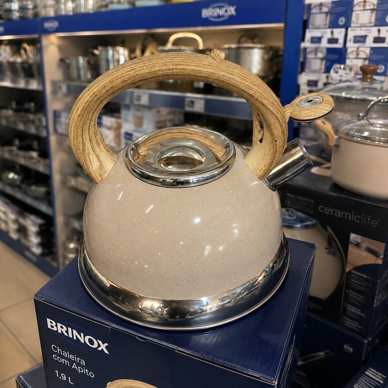 Chaleira 2,7L Com Apito Brinox Roma Areia