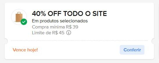 Cupom Mercado Livre 40% OFF