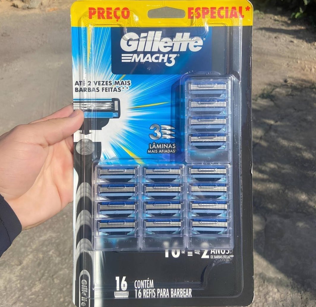 Gillette Mach3 Refil Para Barbear 16 Unidades