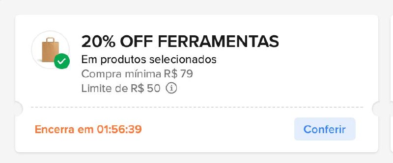Ferramentas com Cupom 20% OFF Mercado Livre