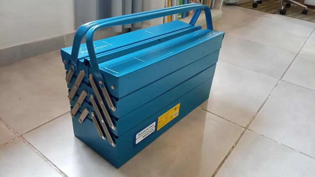 Caixa de Ferramentas Sanfonada Tramontina 7 Gavetas Azul