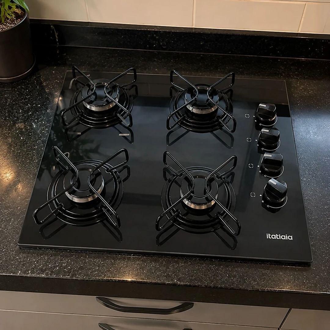 Cooktop 4 Bocas A Gás Itatiaia Itamega Preto Bivolt