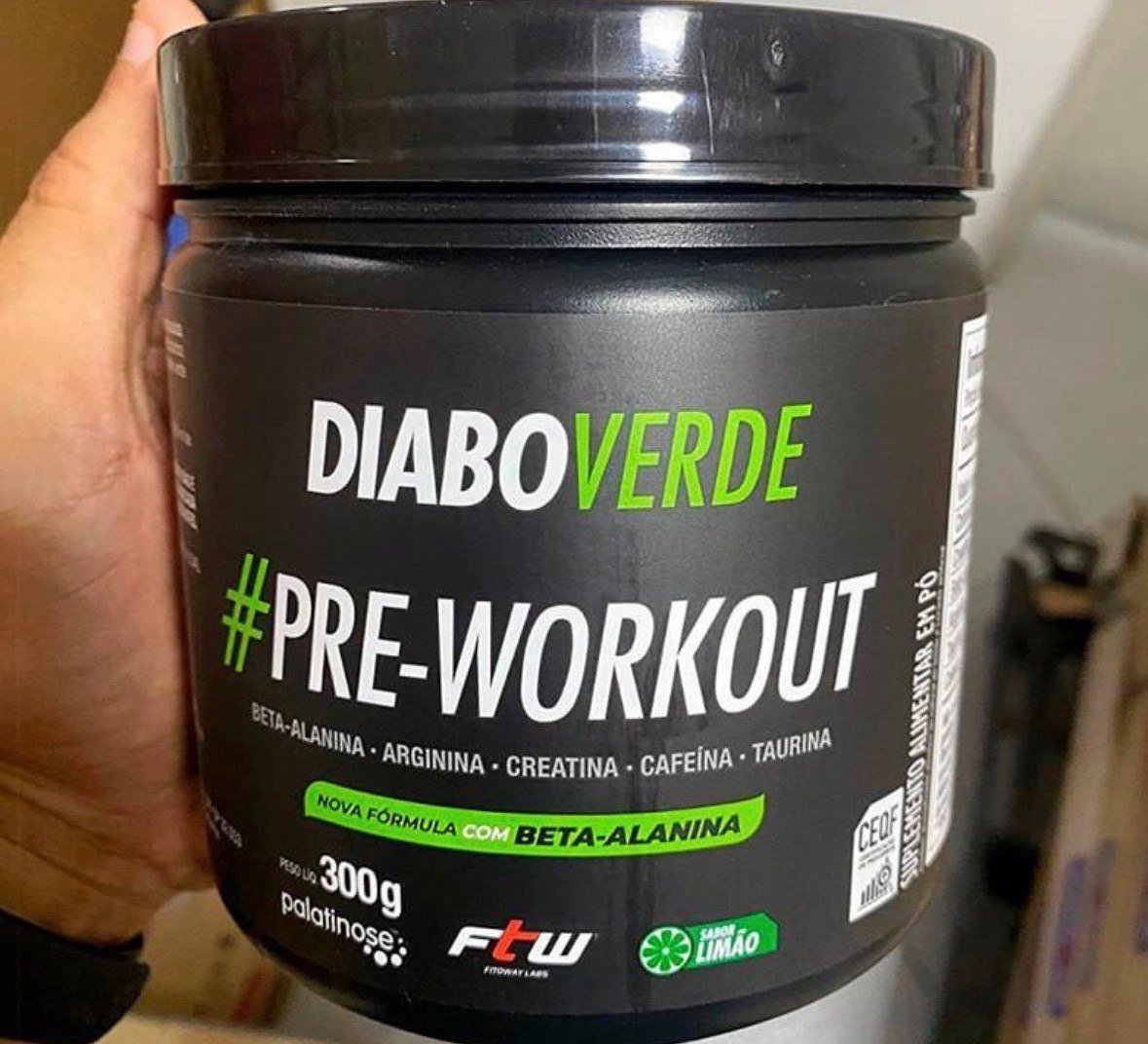 Pré-Treino Diabo Verde 300g Sabor Limão FTW