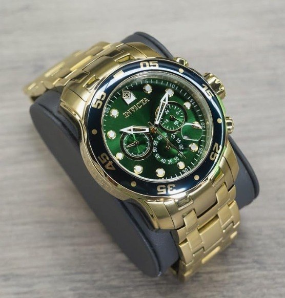 Relógio Invicta 0075 Pro Diver Chronograph Ouro 18k