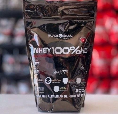 Whey 100% HD Black Skull 900g Baunilha