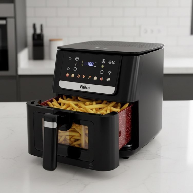 Air Fryer Philco 6,5L Visor Glass 1700W PAF65 127V