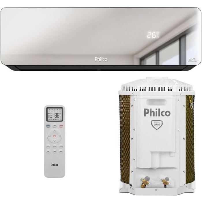 Ar Condicionado Inverter Philco Espelhado 12.000 BTUs Quente e Frio