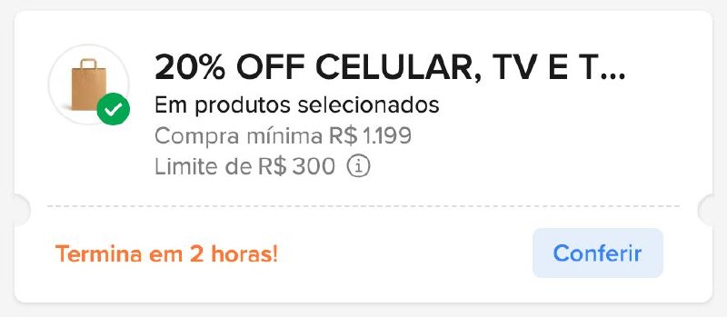 Cupom Mercado Livre Tecnologia 20% OFF