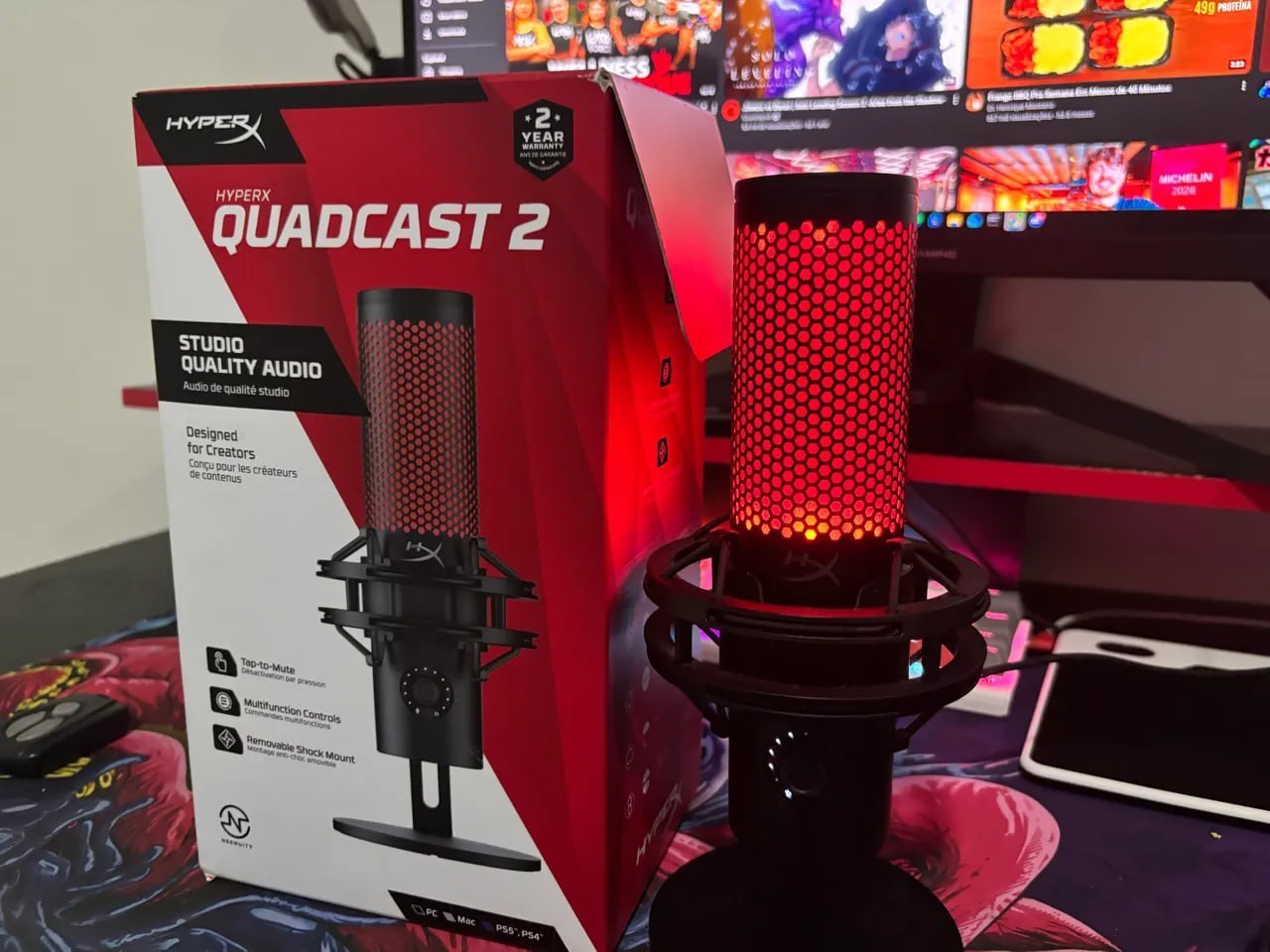 Microfone Condensador USB HyperX QuadCast 2