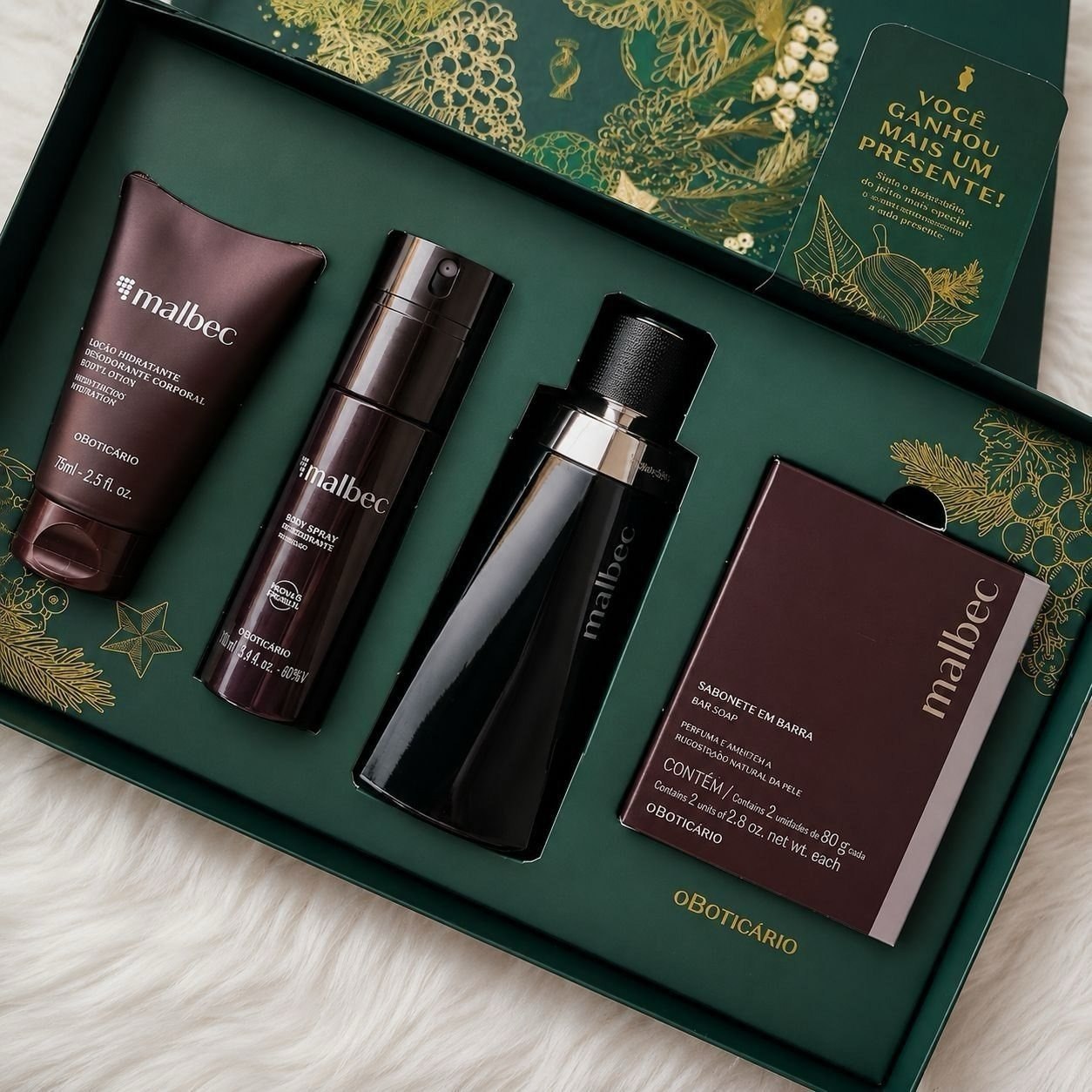 Malbec Kit Presente Premium O Boticário 4 Itens