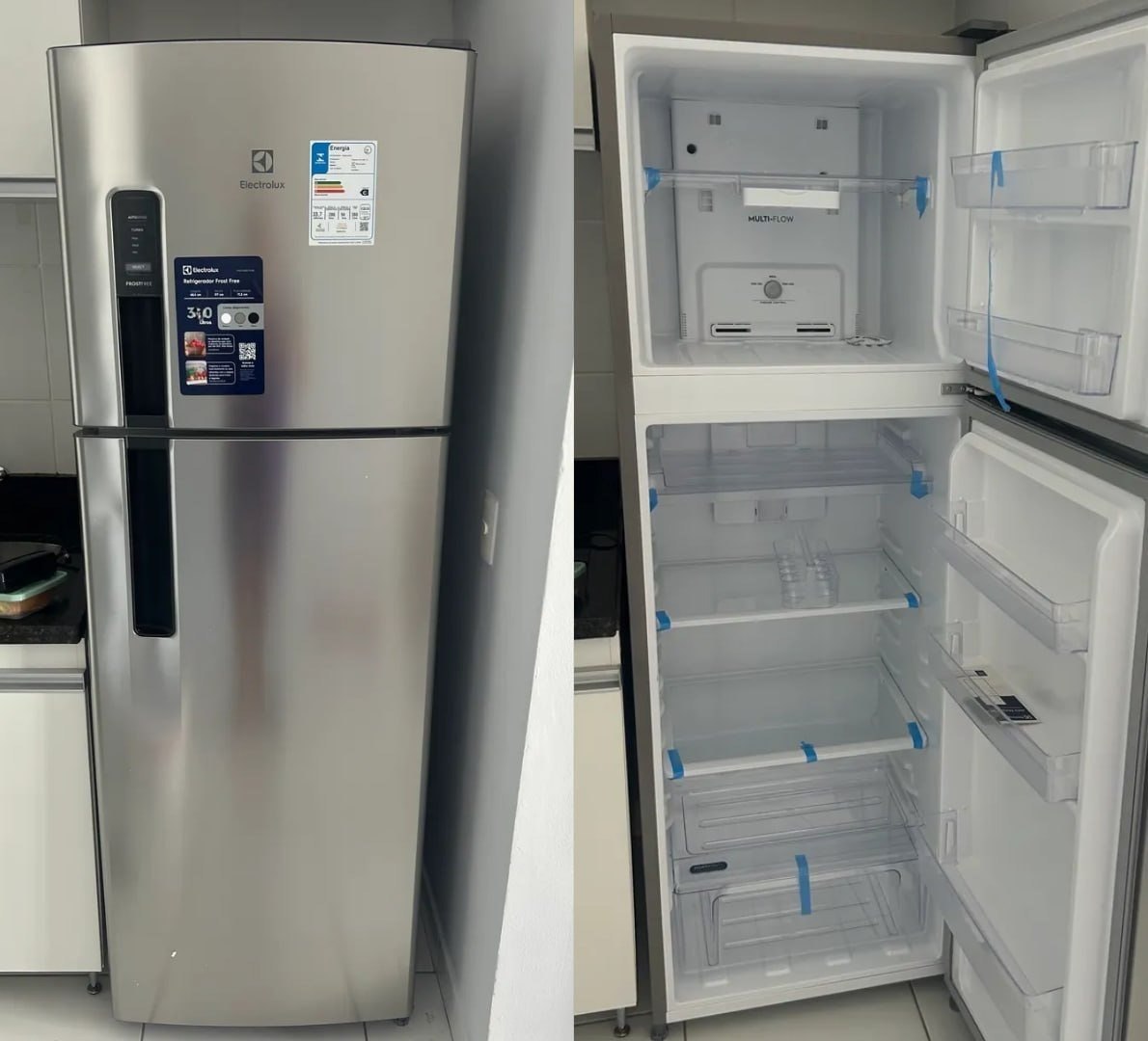 Geladeira Electrolux Frost Free 320L Duplex Inox Look 127V