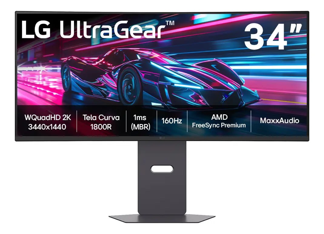 Monitor Gamer LG UltraGear 34" Curvo QuadHD 160Hz