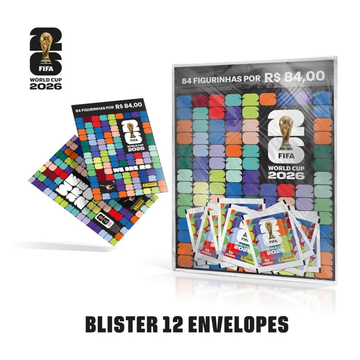Kit 12 Envelopes Figurinhas Copa do Mundo FIFA 2026