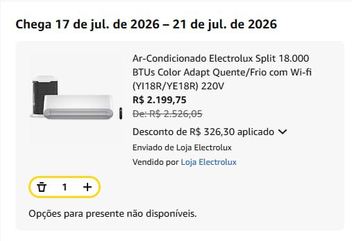 Ar-condicionado Electrolux Split 18.000 BTUs Color Adapt com Wi-Fi