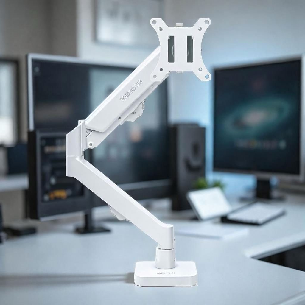 Suporte Articulado Para Monitor 13 a 32 Pistão a Gás Ajustável Branco
