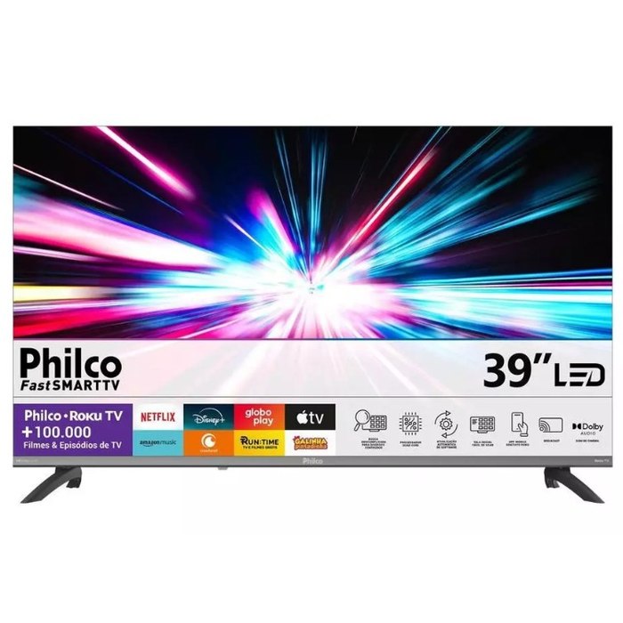 Smart TV 39" Philco Full HD Roku TV Dolby Áudio P39CRA