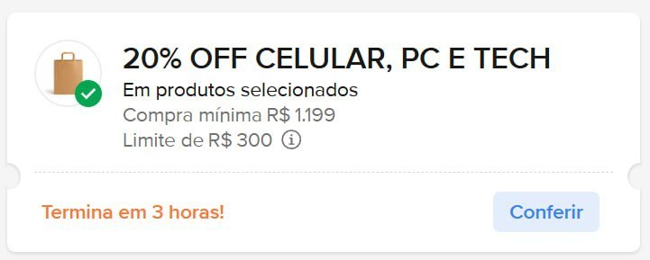 Cupom Mercado Livre Tech - 20% OFF