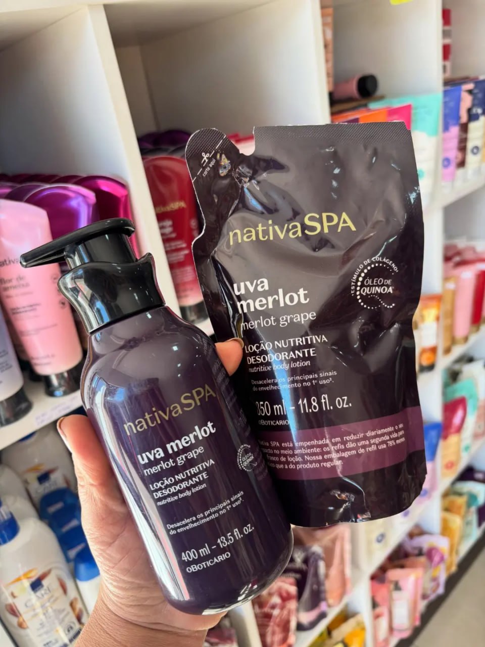 Combo Nativa Spa Uva Merlot - Loção Corporal 400ml + Refil 350ml