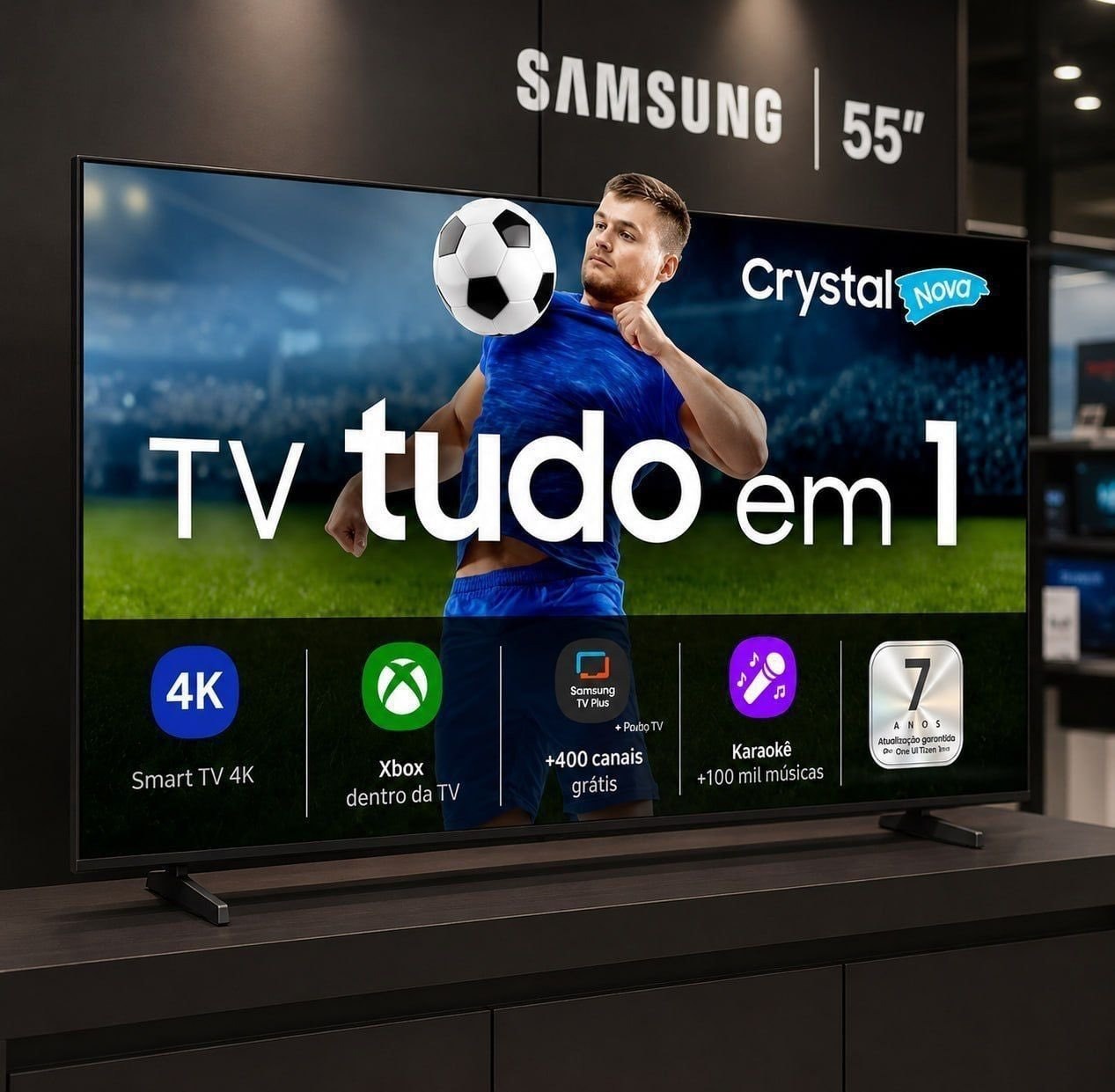 Smart TV Crystal 55" 4K Samsung Bivolt