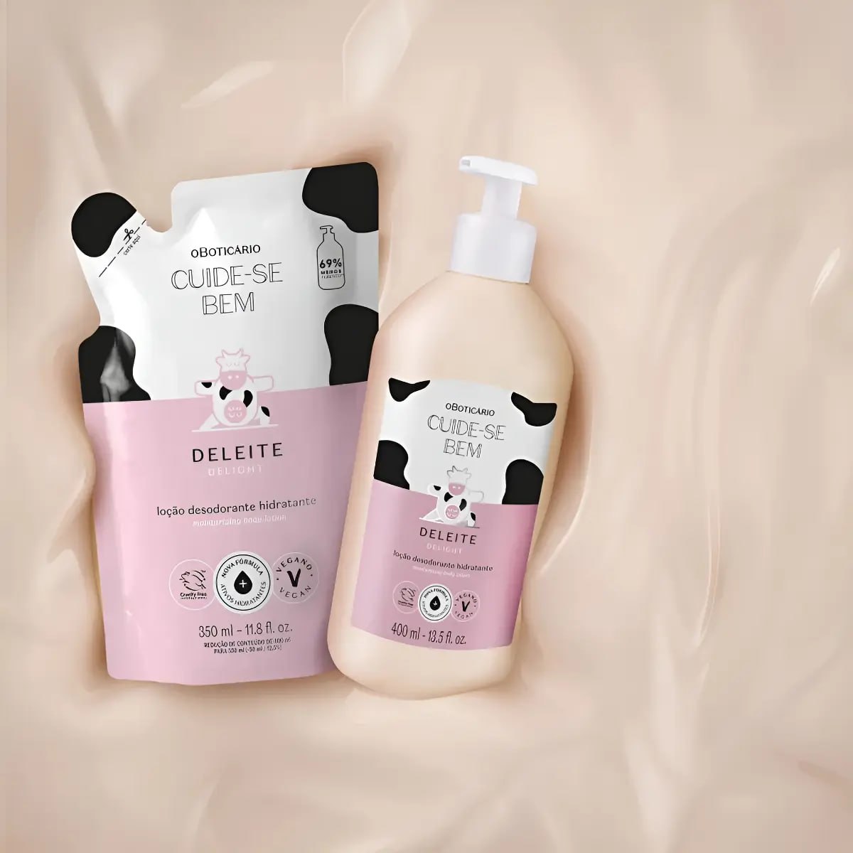 Combo Cuide-se Bem Deleite OBoticário - Loção + Refil