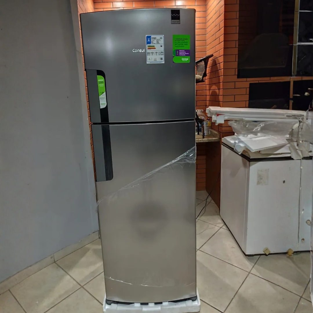 Geladeira Frost Free Duplex 377L Crm44mk Inox Consul 127V