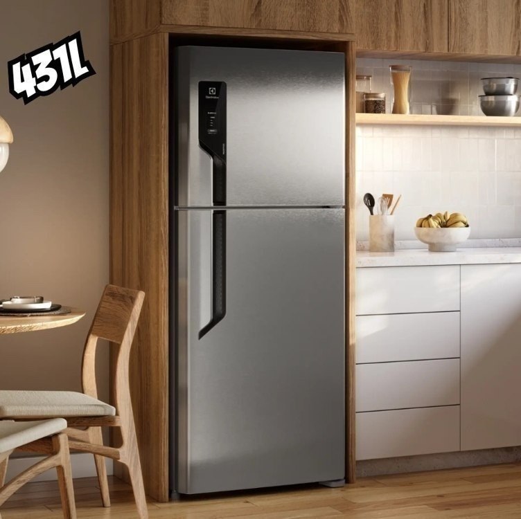Geladeira Electrolux Frost Free 431L Efficient AutoSense Duplex Inox