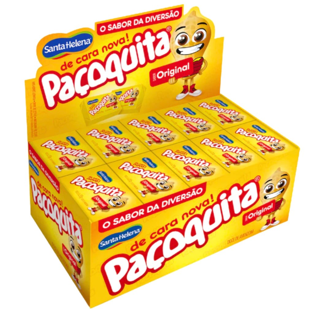 Paçoca Quadrada Paçoquita 1kg com 50 Unidades