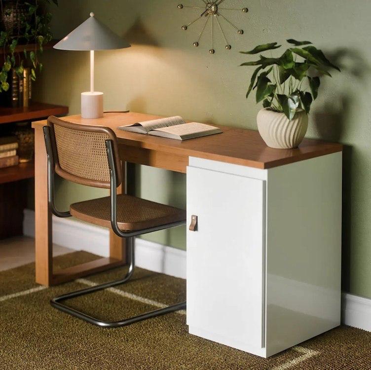 Escrivaninha Mesa Para Computador Paris 115cm com Porta Lateral