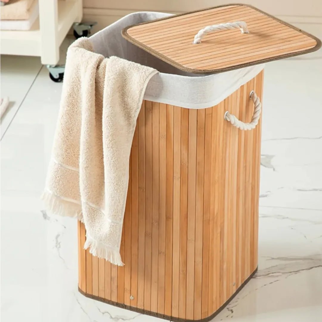 Cesto de Roupas Sujas Bambu 50L