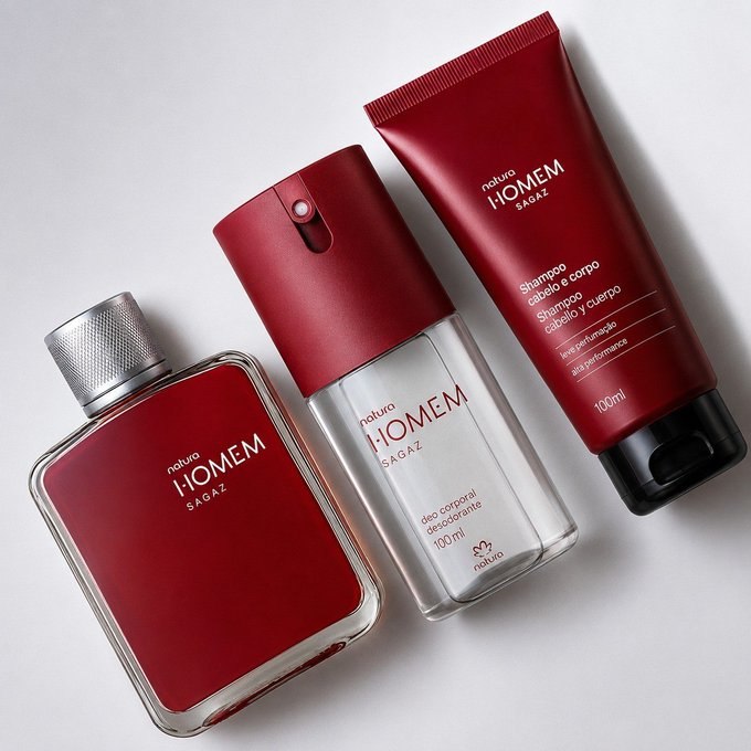 Kit Presente Natura Homem Sagaz - Perfume, Shampoo 2em1 e Desodorante