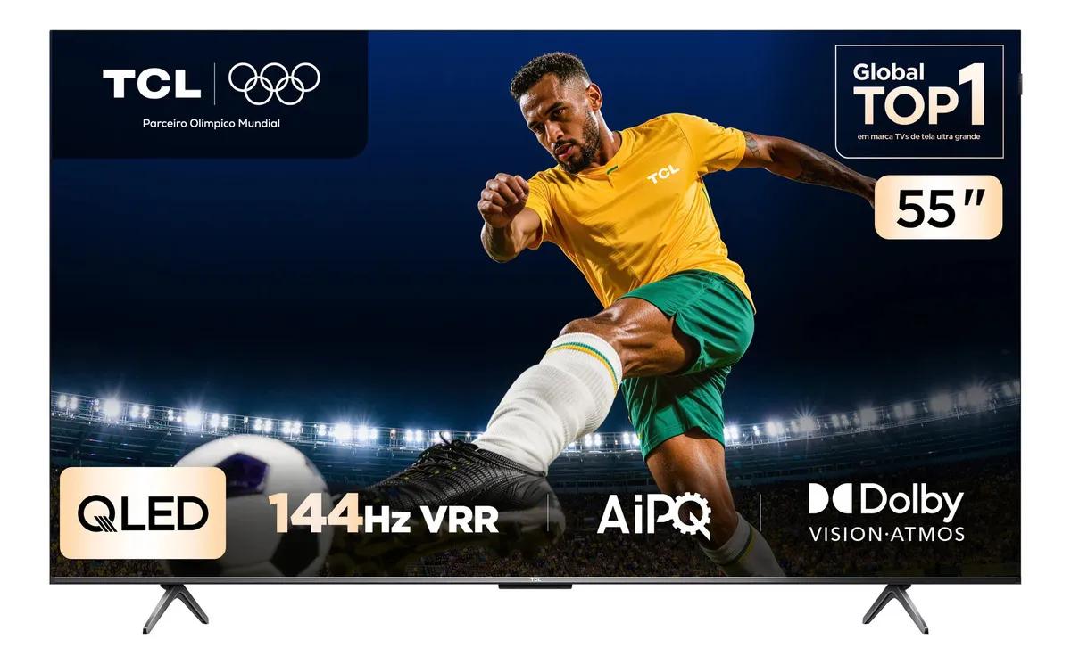 Smart TV TCL 55" QLED 4K 144Hz VRR HDR10+ Dolby Atmos Vision P8K