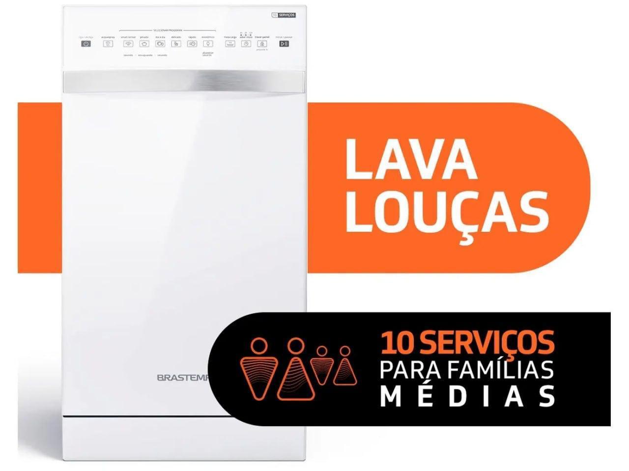 Lava-Louças 10 Serviços Brastemp Branca com Ciclo Pesado BLF10BB