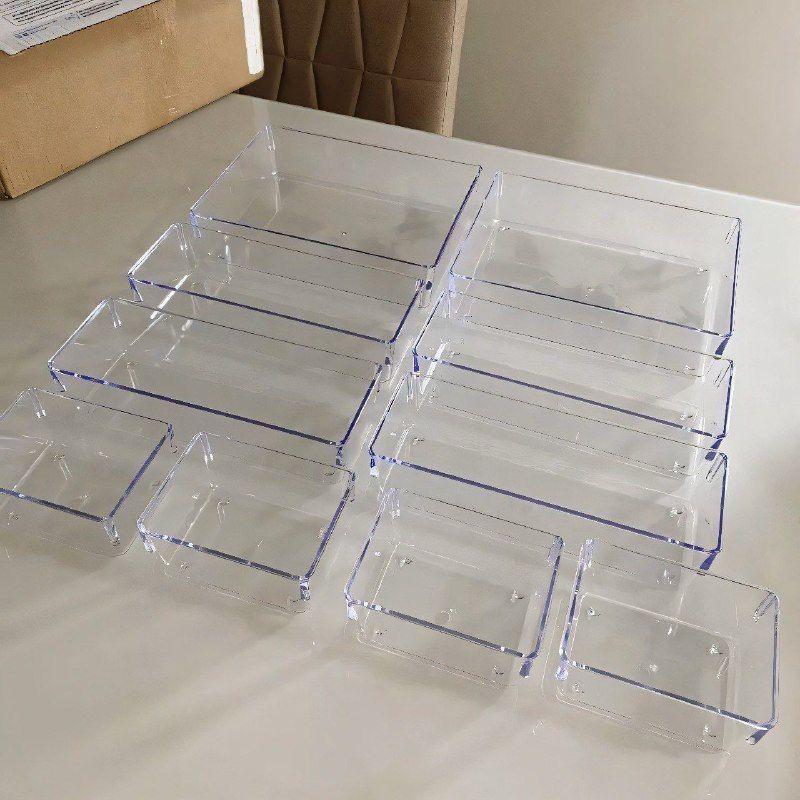 Kit 10 Organizador Multiuso Modular Gaveta Acrílico Rebirth