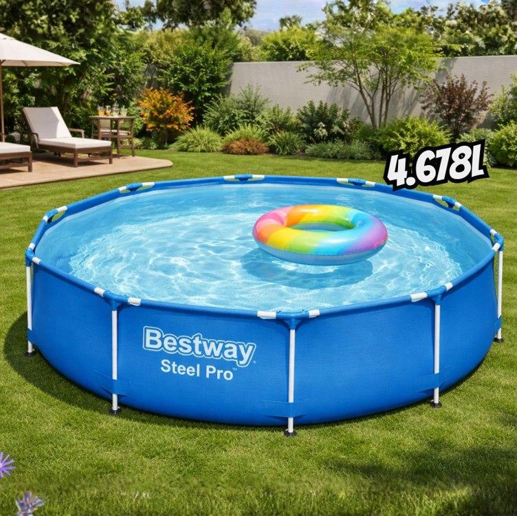 Piscina Estruturada Redonda Steel Frame 4678L 76x305cm Bestway