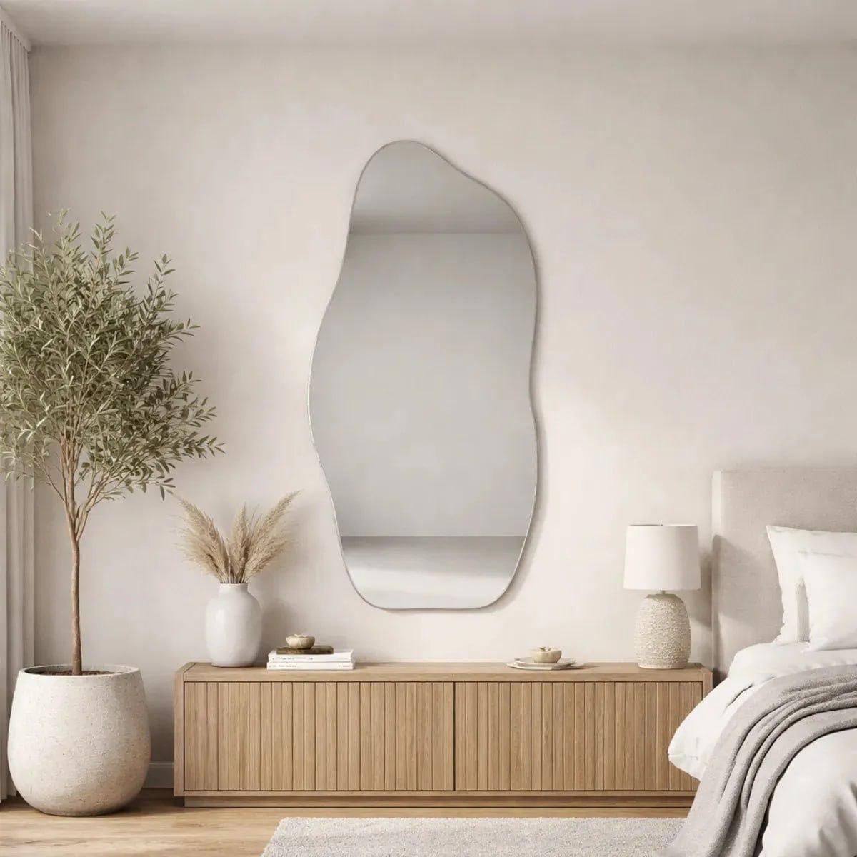 Espelho Magnus 90cm x 40cm Corpo Inteiro Polido com Suporte