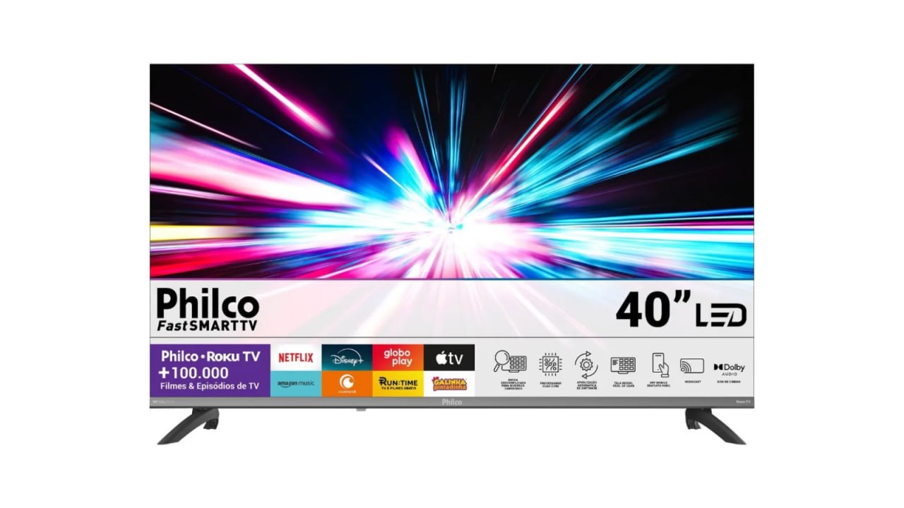 Smart TV 40" Philco Roku TV FHD LED