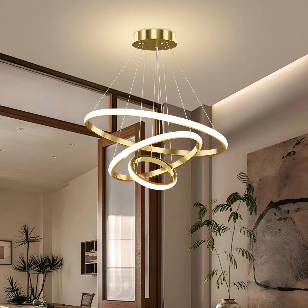 Lustre Led Sala Moderno 60w 3 Arcos Pendente
