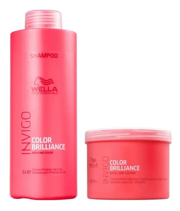 Kit Wella Invigo Color Brilliance Shampoo 1L + Máscara 500g