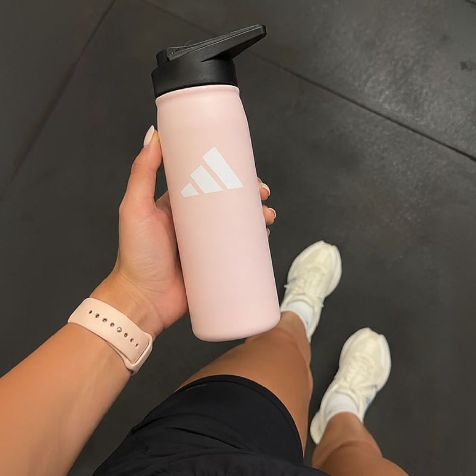 Garrafa Metálica Adidas 600ml com Canudo