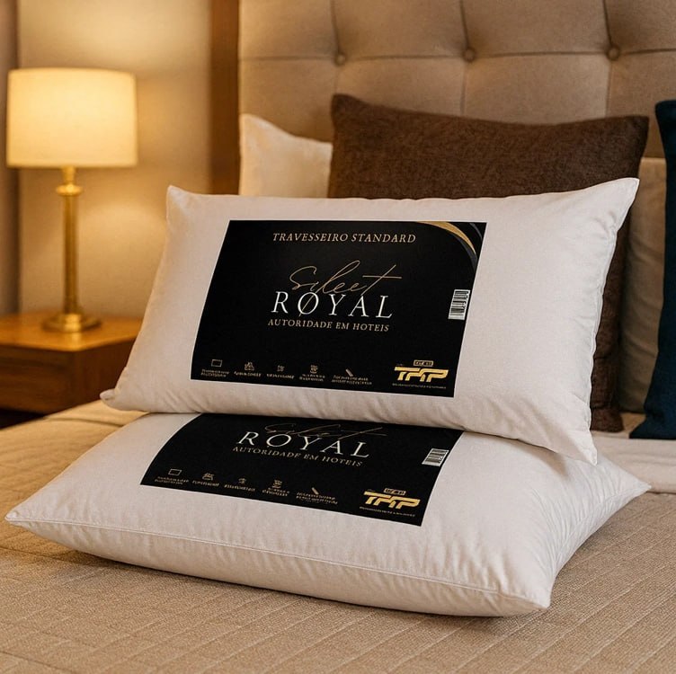 Kit 2 Travesseiros Select Royal Toque De Plumas Linha Hotel