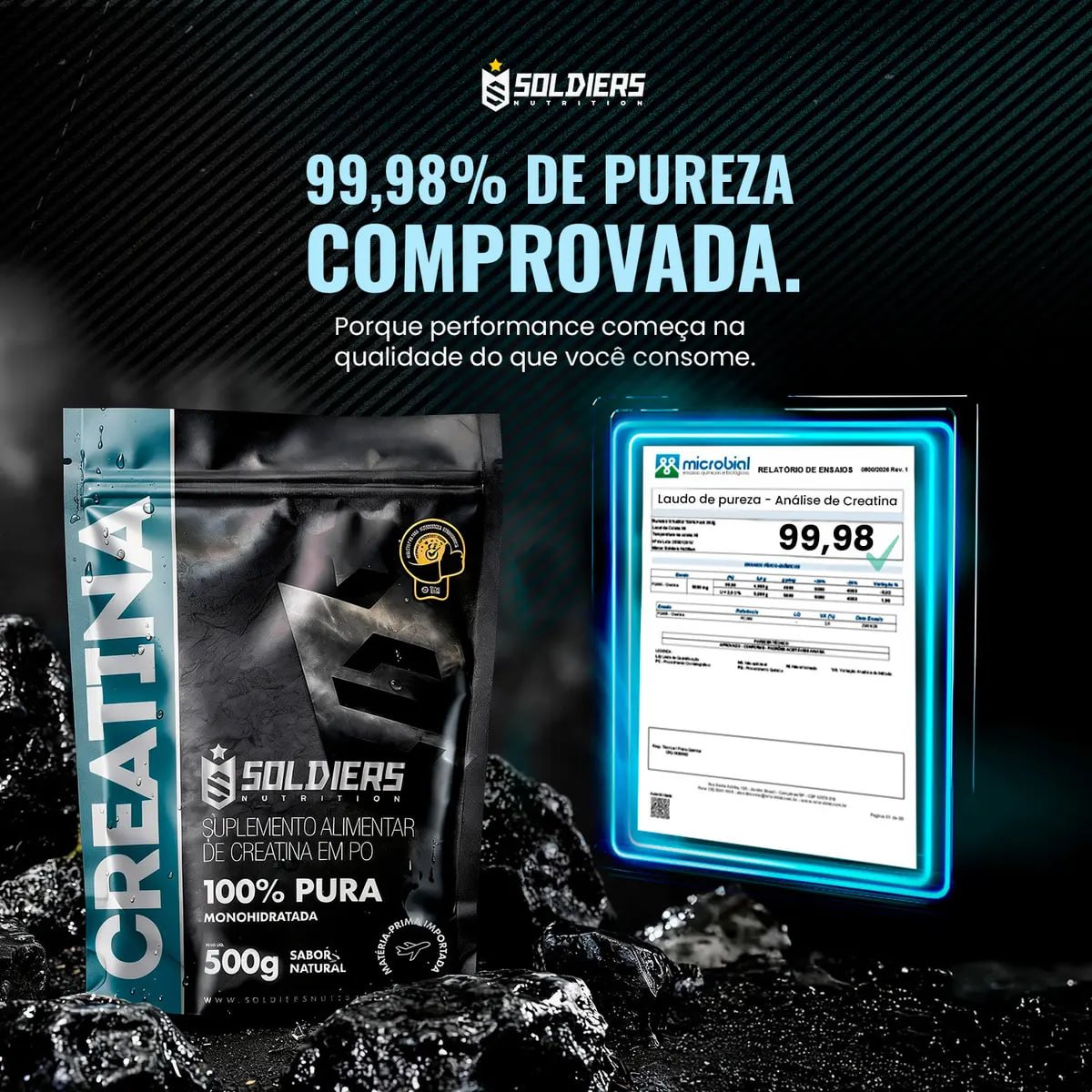 Creatina 1kg Monohidratada Pura - Soldiers Nutrition