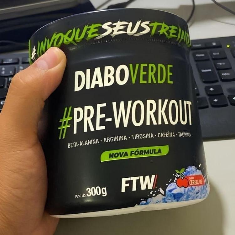 Pré Treino Diabo Verde 300g Sabor Cereja Ice