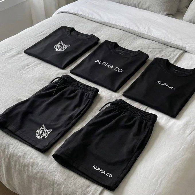 Kit 5 Peças Dry Alpha - 3 Camisetas + 2 Bermudas