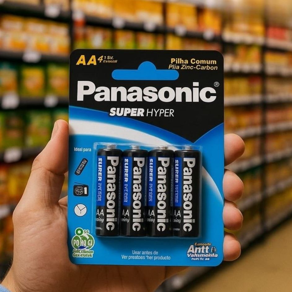 Pilha Panasonic Comum AA com 4 Unidades