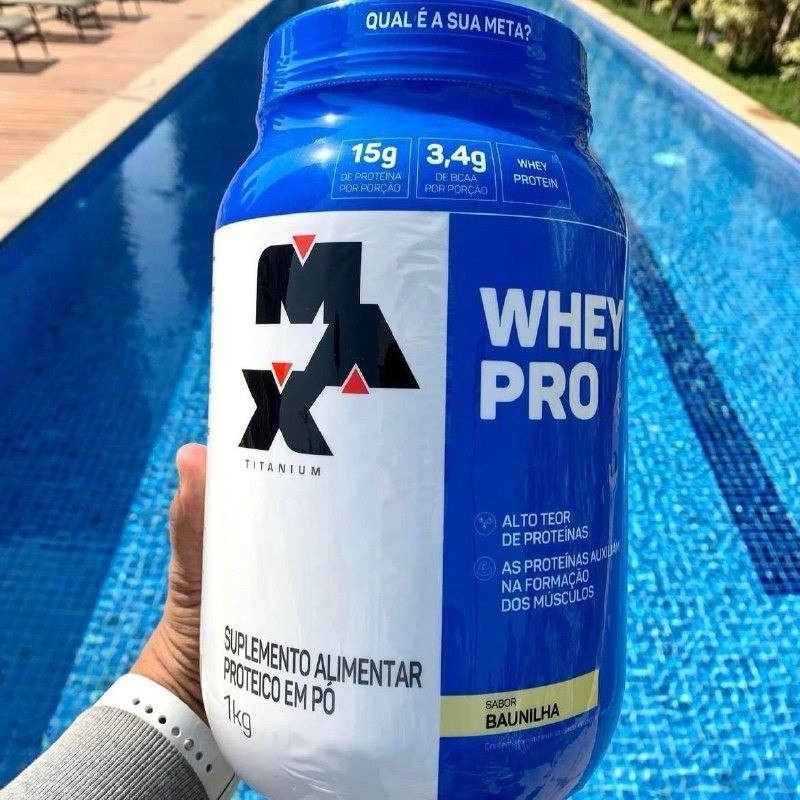 Whey Pro Concentrado 1Kg Max Titanium Baunilha