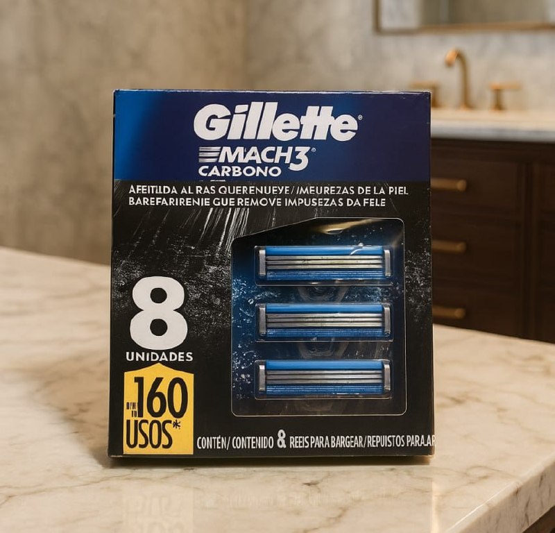Carga para Aparelho de Barbear Gillette Mach3 – 8 Unidades