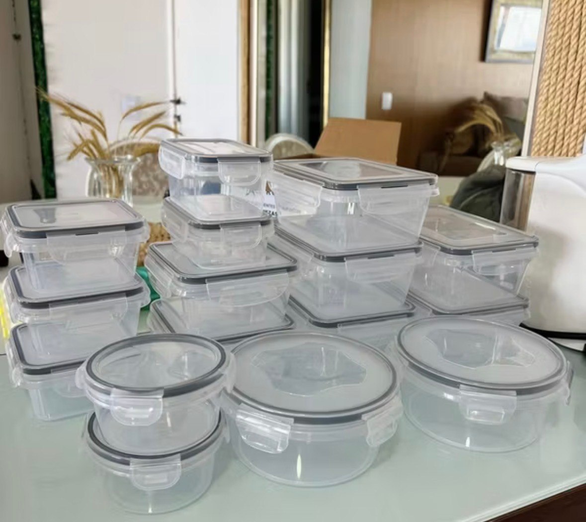 Conjunto 16 Potes Herméticos Croix Empilháveis com Tampa e Trava
