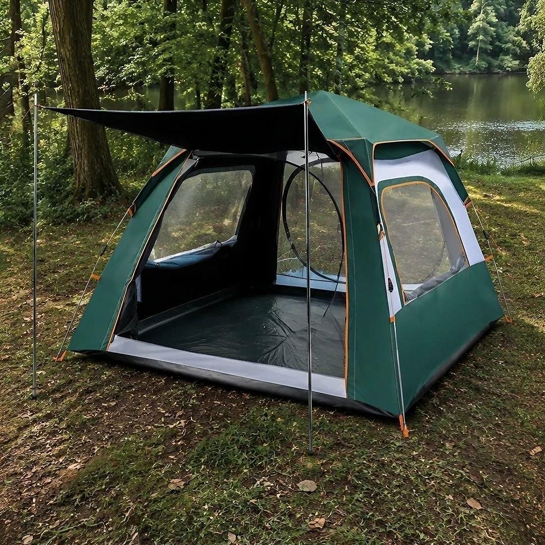 Barraca de Acampamento 4/5 Pessoas 210x210x145cm Azul-Petróleo
