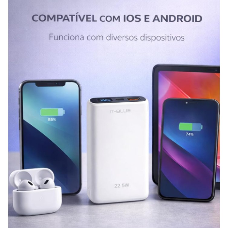 Power Bank 10000 mAh Carregador Portátil Turbo 22,5W